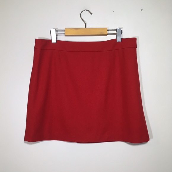 Esprit Deep Red Wool Blend Luxe Skirt - Picture 2 of 8